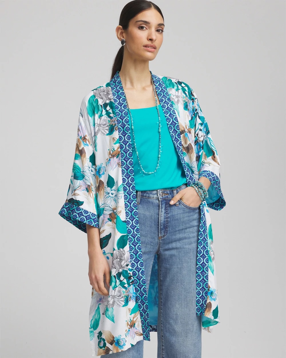 Island Motif Long Kimono | Chico's